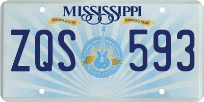 MS license plate ZQS593