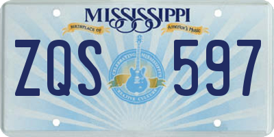 MS license plate ZQS597