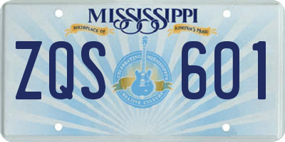 MS license plate ZQS601