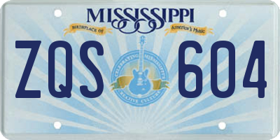 MS license plate ZQS604