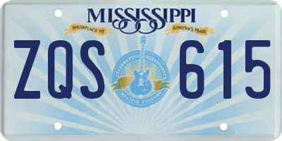 MS license plate ZQS615