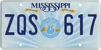MS license plate ZQS617