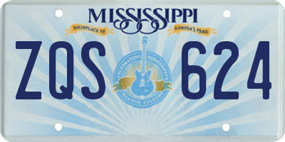 MS license plate ZQS624