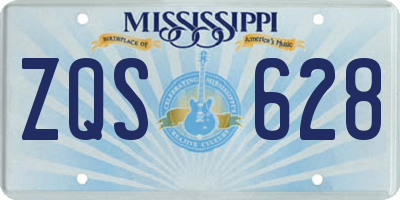 MS license plate ZQS628
