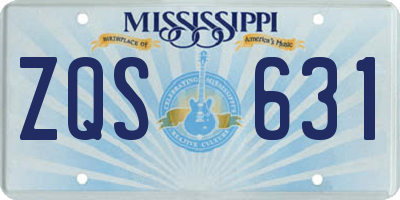 MS license plate ZQS631