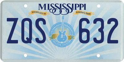 MS license plate ZQS632