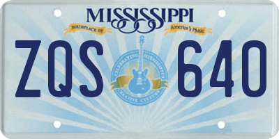 MS license plate ZQS640