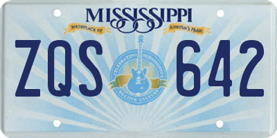 MS license plate ZQS642