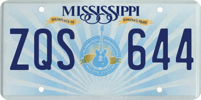 MS license plate ZQS644