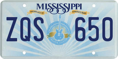 MS license plate ZQS650
