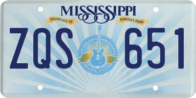 MS license plate ZQS651