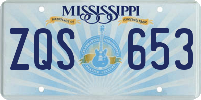 MS license plate ZQS653