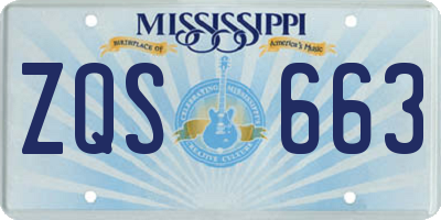 MS license plate ZQS663