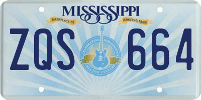 MS license plate ZQS664