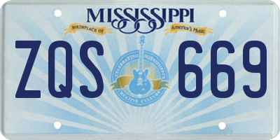 MS license plate ZQS669