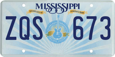 MS license plate ZQS673