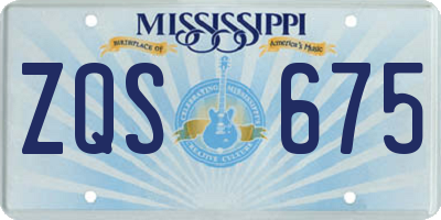 MS license plate ZQS675