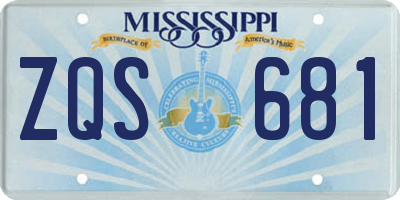 MS license plate ZQS681