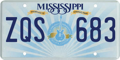 MS license plate ZQS683