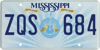 MS license plate ZQS684