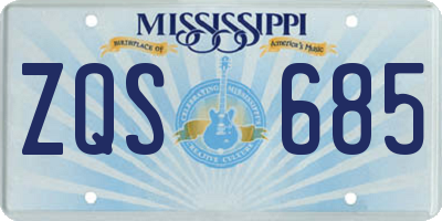 MS license plate ZQS685