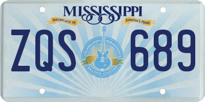 MS license plate ZQS689