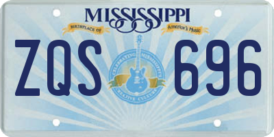 MS license plate ZQS696