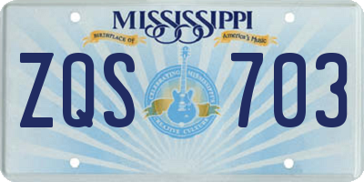 MS license plate ZQS703