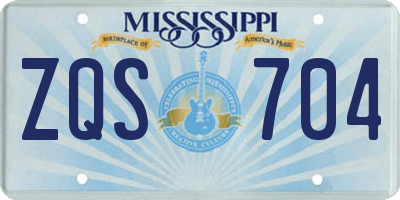 MS license plate ZQS704