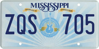 MS license plate ZQS705