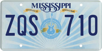 MS license plate ZQS710