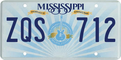 MS license plate ZQS712