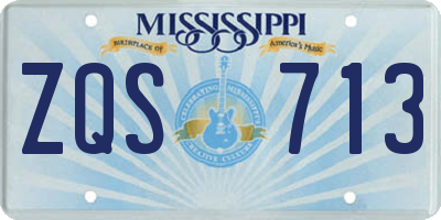 MS license plate ZQS713