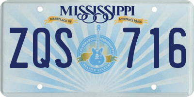 MS license plate ZQS716