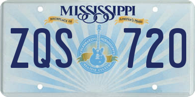 MS license plate ZQS720