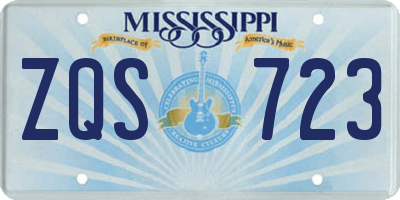 MS license plate ZQS723