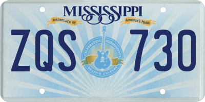 MS license plate ZQS730