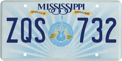 MS license plate ZQS732