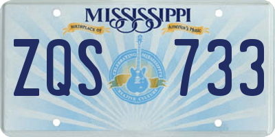 MS license plate ZQS733