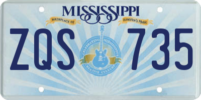 MS license plate ZQS735