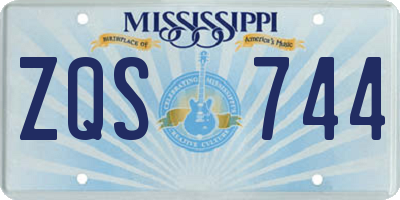 MS license plate ZQS744