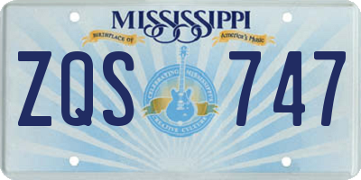 MS license plate ZQS747