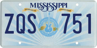 MS license plate ZQS751