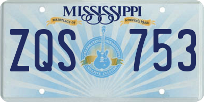 MS license plate ZQS753