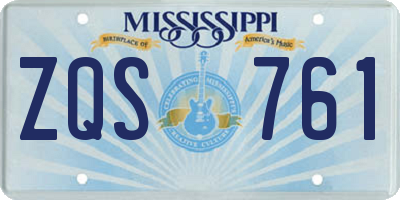 MS license plate ZQS761
