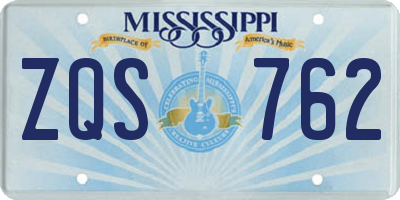 MS license plate ZQS762