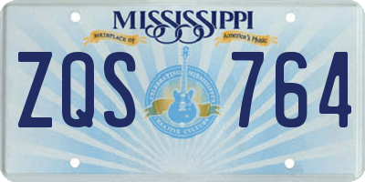 MS license plate ZQS764