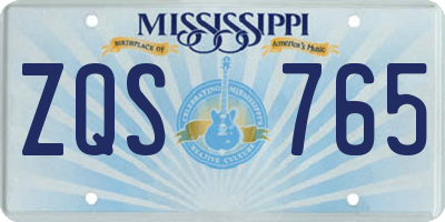 MS license plate ZQS765