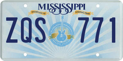 MS license plate ZQS771
