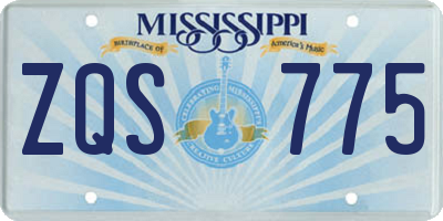 MS license plate ZQS775